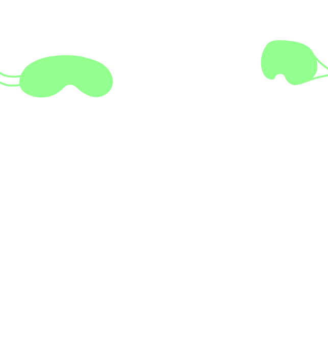 Twee personen met groene blinddoek geven elkaar een hand.